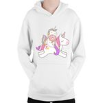 Fashion, accesorii si bijuterii - Copii - Imbracaminte copii - Pulovere si hanorace copii - Hanorac Copii Unicorn Squad Donnut Mother Childe Fly, alb, marime L Copii - Infinity.ro
