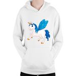 Fashion, accesorii si bijuterii - Copii - Imbracaminte copii - Pulovere si hanorace copii - Hanorac Copii Unicorn Squad Fly Butterfly Water Element, alb, marime L Copii - Infinity.ro