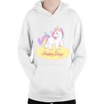 Fashion, accesorii si bijuterii - Copii - Imbracaminte copii - Pulovere si hanorace copii - Hanorac Copii Unicorn Squad Happy Days Magic Universe, alb, marime L Copii - Infinity.ro