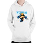 Fashion, accesorii si bijuterii - Copii - Imbracaminte copii - Pulovere si hanorace copii - Hanorac Copii Wolverine Chibi Small Claws Fast Ability Action Horror, alb, marime L Copii - Infinity.ro