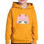Fashion, accesorii si bijuterii - Copii - Imbracaminte copii - Pulovere si hanorace copii - Hanorac copii Zero Two Darling in the FranXX Chibi Anime, negru, marime L Copii - Infinity.ro