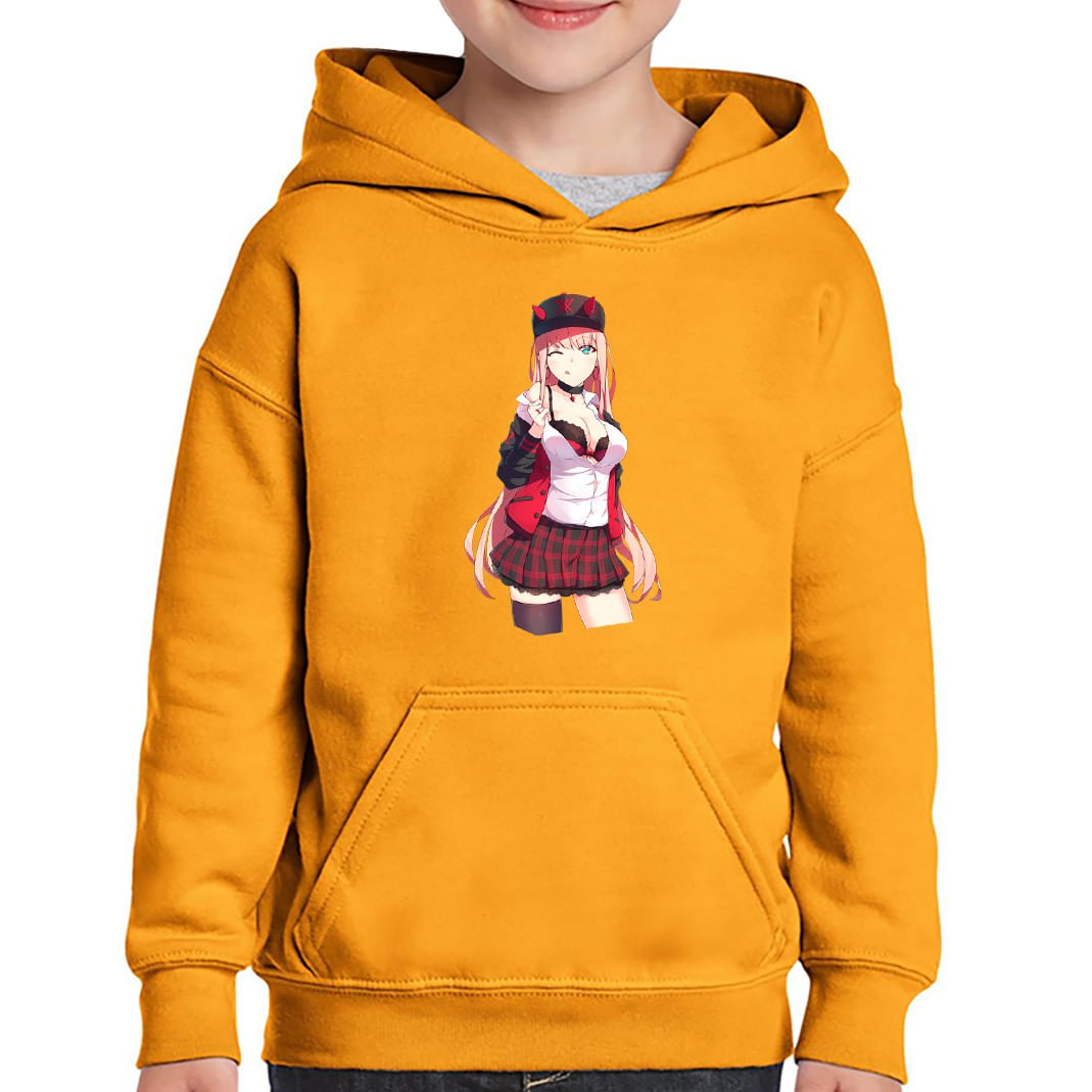 Hanorac copii Zero Two DarlinFra Darling in the FranXX Anime, negru, marime L Copii