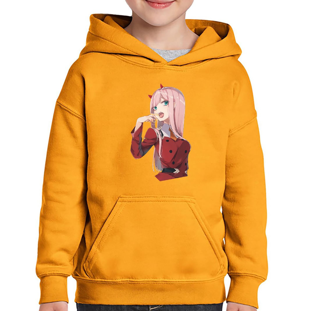 Hanorac copii Zero Two Pilot Darling in the FranXX Anime, negru, marime L Copii