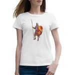 Fashion, accesorii si bijuterii - Femei - Imbracaminte femei - Tricouri si topuri femei - Tricou femei Age Of Empires Knight Carolingian Dynasty Middle Ages Monster, alb, marime 2XL - Infinity.ro