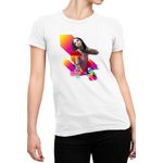Fashion, accesorii si bijuterii - Femei - Imbracaminte femei - Tricouri si topuri femei - Tricou Femei Alicia Keys Colorful Ciercle Album Hyped Concert, alb,  marime 2XL - Infinity.ro