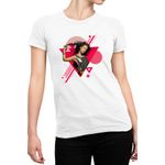 Fashion, accesorii si bijuterii - Femei - Imbracaminte femei - Tricouri si topuri femei - Tricou Femei Alicia Keys Music Abstract EDM Concert Lyrics, alb,  marime 2XL - Infinity.ro