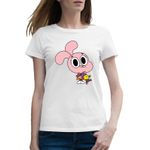 Fashion, accesorii si bijuterii - Femei - Imbracaminte femei - Tricouri si topuri femei - Tricou femei Anais Watterson Gumball Sora Darwin, alb, marime 2XL - Infinity.ro