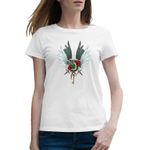 Fashion, accesorii si bijuterii - Femei - Imbracaminte femei - Tricouri si topuri femei - Tricou femei AOT Attack on Titan Crest Wings of Freedom Anime, alb, marime 2XL - Infinity.ro