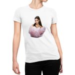 Fashion, accesorii si bijuterii - Femei - Imbracaminte femei - Tricouri si topuri femei - Tricou Femei Ariana Grande Pink Beauty Queen Award Music, alb,  marime 2XL - Infinity.ro