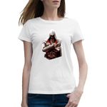 Fashion, accesorii si bijuterii - Femei - Imbracaminte femei - Tricouri si topuri femei - Tricou femei Assassin's Creed Silent Asasin Gaming, alb, marime 2XL - Infinity.ro