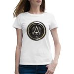 Fashion, accesorii si bijuterii - Femei - Imbracaminte femei - Tricouri si topuri femei - Tricou femei Assassin's Creed Silver Coin Skull, alb, marime 2XL - Infinity.ro