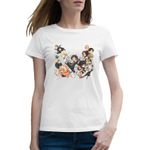 Fashion, accesorii si bijuterii - Femei - Imbracaminte femei - Tricouri si topuri femei - Tricou femei Attack on Titan All Team Gang Echipa Anime, alb, marime 2XL - Infinity.ro
