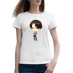 Fashion, accesorii si bijuterii - Femei - Imbracaminte femei - Tricouri si topuri femei - Tricou femei Attack on Titan  Captain Levi Ackerman AOT Anime, alb, marime 2XL - Infinity.ro