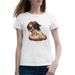 Fashion, accesorii si bijuterii - Femei - Imbracaminte femei - Tricouri si topuri femei - Tricou femei Attack on Titan AOT Eren Yeager Devil Anime, alb, marime 2XL - Infinity.ro