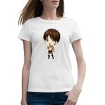 Fashion, accesorii si bijuterii - Femei - Imbracaminte femei - Tricouri si topuri femei - Tricou femei Attack on Titan Eren Yeager Bebe Anime Manga, alb, marime 2XL - Infinity.ro