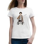 Fashion, accesorii si bijuterii - Femei - Imbracaminte femei - Tricouri si topuri femei - Tricou femei Attack on Titan Levi Ackerman Anime Fortnite, alb, marime 2XL - Infinity.ro