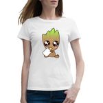 Fashion, accesorii si bijuterii - Femei - Imbracaminte femei - Tricouri si topuri femei - Tricou femei Baby Groot Bebelus Craciun Iubit, alb, marime 2XL - Infinity.ro