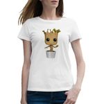 Fashion, accesorii si bijuterii - Femei - Imbracaminte femei - Tricouri si topuri femei - Tricou femei Baby Groot Cute Tree Love Gift, alb, marime 2XL - Infinity.ro