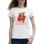 Fashion, accesorii si bijuterii - Femei - Imbracaminte femei - Tricouri si topuri femei - Tricou femei Baby Groot Roblox Cute Tree Love, alb, marime 2XL - Infinity.ro