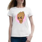 Fashion, accesorii si bijuterii - Femei - Imbracaminte femei - Tricouri si topuri femei - Tricou femei Baby I am Groot Bebe Copacel, alb, marime 2XL - Infinity.ro