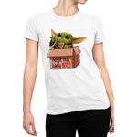Fashion, accesorii si bijuterii - Femei - Imbracaminte femei - Tricouri si topuri femei - Tricou Femei Baby Yoda Adopt Alien Star Wars, alb,  marime 2XL - Infinity.ro
