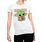 Fashion, accesorii si bijuterii - Femei - Imbracaminte femei - Tricouri si topuri femei - Tricou Femei Baby Yoda Frog Small Cute Pillow, alb,  marime 2XL - Infinity.ro