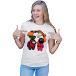 Fashion, accesorii si bijuterii - Femei - Imbracaminte femei - Tricouri si topuri femei - Tricou Femei Ben10 Among Us Squid Game Suit Gameplay, alb,  marime 2XL - Infinity.ro
