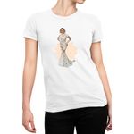 Fashion, accesorii si bijuterii - Femei - Imbracaminte femei - Tricouri si topuri femei - Tricou Femei Beyonce Long Dress Stunning Lady American Song, alb,  marime 2XL - Infinity.ro