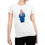 Fashion, accesorii si bijuterii - Femei - Imbracaminte femei - Tricouri si topuri femei - Tricou Femei Billie Eilish American Singer Songwriter Ocean Eyes, alb,  marime 2XL - Infinity.ro