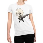 Fashion, accesorii si bijuterii - Femei - Imbracaminte femei - Tricouri si topuri femei - Tricou Femei Claymore Teresa Otaku Weeb, alb,  marime 2XL - Infinity.ro