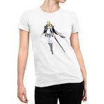 Fashion, accesorii si bijuterii - Femei - Imbracaminte femei - Tricouri si topuri femei - Tricou Femei Claymore Teresa Lond Sword Demons Extermination, alb,  marime 2XL - Infinity.ro