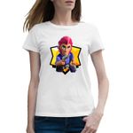 Fashion, accesorii si bijuterii - Femei - Imbracaminte femei - Tricouri si topuri femei - Tricou femei Colt Brawl Stars Fortnite, alb, marime 2XL - Infinity.ro