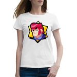 Fashion, accesorii si bijuterii - Femei - Imbracaminte femei - Tricouri si topuri femei - Tricou femei Colt Face Brawl Stars, alb, marime 2XL - Infinity.ro