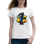 Fashion, accesorii si bijuterii - Femei - Imbracaminte femei - Tricouri si topuri femei - Tricou femei Crow Minecraft Brawl Stars, alb, marime 2XL - Infinity.ro