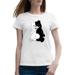 Fashion, accesorii si bijuterii - Femei - Imbracaminte femei - Tricouri si topuri femei - Tricou femei Danganronpa Killing School Life Killer Bear, alb, marime 2XL - Infinity.ro