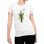 Fashion, accesorii si bijuterii - Femei - Imbracaminte femei - Tricouri si topuri femei - Tricou Femei DanMachi Alf Riveria Elf Fortnite Anime, alb,  marime 2XL - Infinity.ro