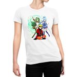 Fashion, accesorii si bijuterii - Femei - Imbracaminte femei - Tricouri si topuri femei - Tricou Femei DanMachi Ryuu Lion Konosuba Aqua Naruto Ninja, alb,  marime 2XL - Infinity.ro