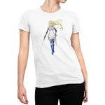 Fashion, accesorii si bijuterii - Femei - Imbracaminte femei - Tricouri si topuri femei - Tricou Femei DanMachi Wallensteint Ais Sword  Manga, alb,  marime 2XL - Infinity.ro