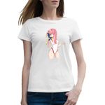 Fashion, accesorii si bijuterii - Femei - Imbracaminte femei - Tricouri si topuri femei - Tricou femei Darling in the FranXX Fanart SF Anime, alb, marime 2XL - Infinity.ro