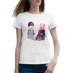 Fashion, accesorii si bijuterii - Femei - Imbracaminte femei - Tricouri si topuri femei - Tricou femei Darling in the FranXX Manga Japan Anime, alb, marime 2XL - Infinity.ro