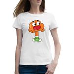 Fashion, accesorii si bijuterii - Femei - Imbracaminte femei - Tricouri si topuri femei - Tricou femei Darwin Watterson Gumball Pestisor, alb, marime 2XL - Infinity.ro