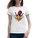 Fashion, accesorii si bijuterii - Femei - Imbracaminte femei - Tricouri si topuri femei - Tricou femei Deadpool Brawl Stars Legend Player, alb, marime 2XL - Infinity.ro