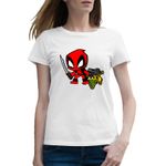Fashion, accesorii si bijuterii - Femei - Imbracaminte femei - Tricouri si topuri femei - Tricou femei Deadpool GTA5 Baby Ninja, alb, marime 2XL - Infinity.ro