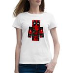 Fashion, accesorii si bijuterii - Femei - Imbracaminte femei - Tricouri si topuri femei - Tricou femei Deadpool Minecraft Roblox Skin, alb, marime 2XL - Infinity.ro