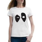 Fashion, accesorii si bijuterii - Femei - Imbracaminte femei - Tricouri si topuri femei - Tricou femei Deadpool Ochi Privire Gingasa, alb, marime 2XL - Infinity.ro