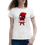 Fashion, accesorii si bijuterii - Femei - Imbracaminte femei - Tricouri si topuri femei - Tricou femei Deadpool Roblox Baby Ninja Karate, alb, marime 2XL - Infinity.ro