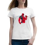 Fashion, accesorii si bijuterii - Femei - Imbracaminte femei - Tricouri si topuri femei - Tricou femei Deadpool SuperHero Culturism, alb, marime 2XL - Infinity.ro
