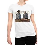 Fashion, accesorii si bijuterii - Femei - Imbracaminte femei - Tricouri si topuri femei - Tricou Femei Deadwood Western Cowboy Gentleman, alb,  marime 2XL - Infinity.ro