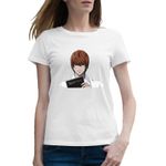 Fashion, accesorii si bijuterii - Femei - Imbracaminte femei - Tricouri si topuri femei - Tricou femei Death Note Kira Light Yagami Killer Ispita, alb, marime 2XL - Infinity.ro