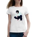 Fashion, accesorii si bijuterii - Femei - Imbracaminte femei - Tricouri si topuri femei - Tricou femei Death Note Detectiv Takeshi Obata Anime Manga, alb, marime 2XL - Infinity.ro